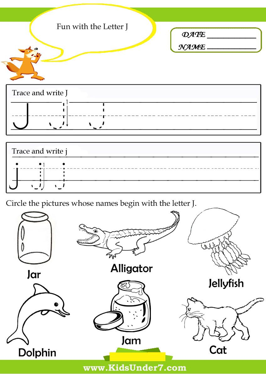 Letter J Tracing Worksheets Preschool | Alphabet Preschool