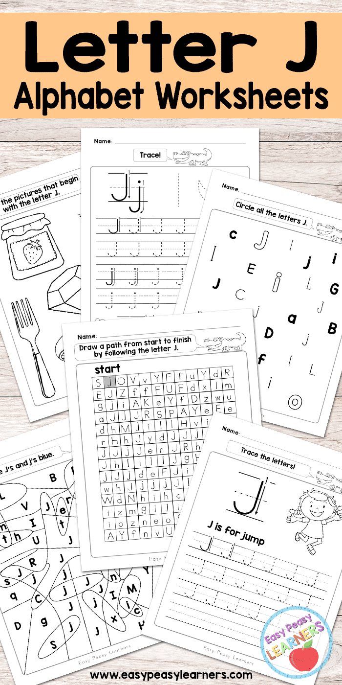 Letter J Worksheets - Alphabet Series - Easy Peasy Learners