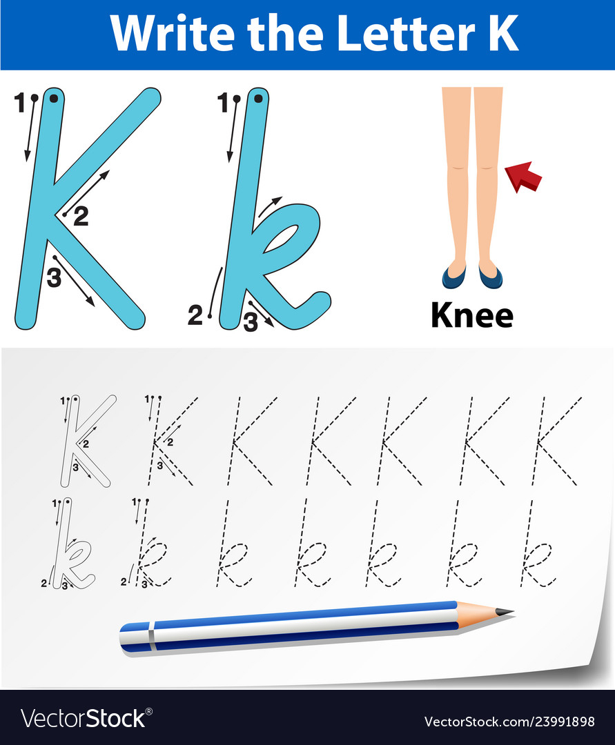 Letter K Tracing Alphabet Worksheets