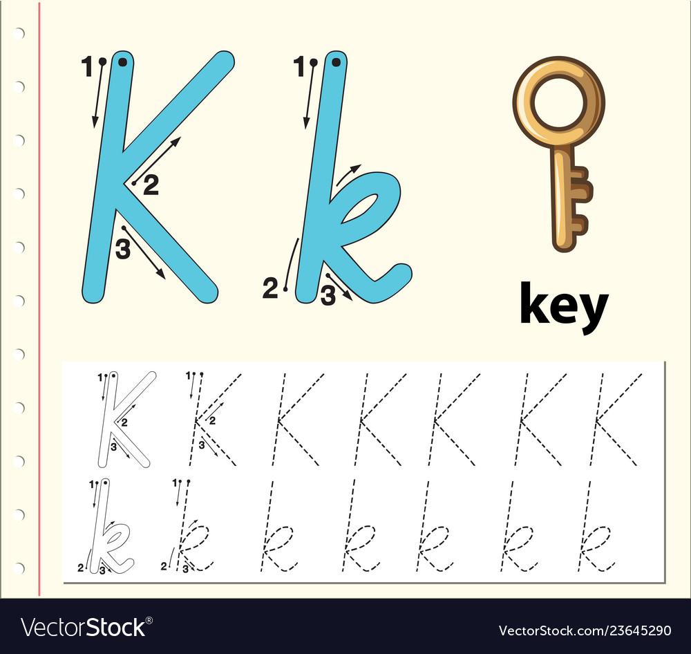 Letter K Tracing Alphabet Worksheets