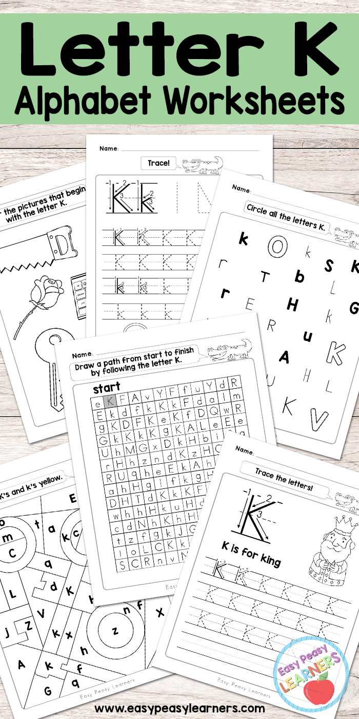 Letter K Worksheets - Alphabet Series - Easy Peasy Learners