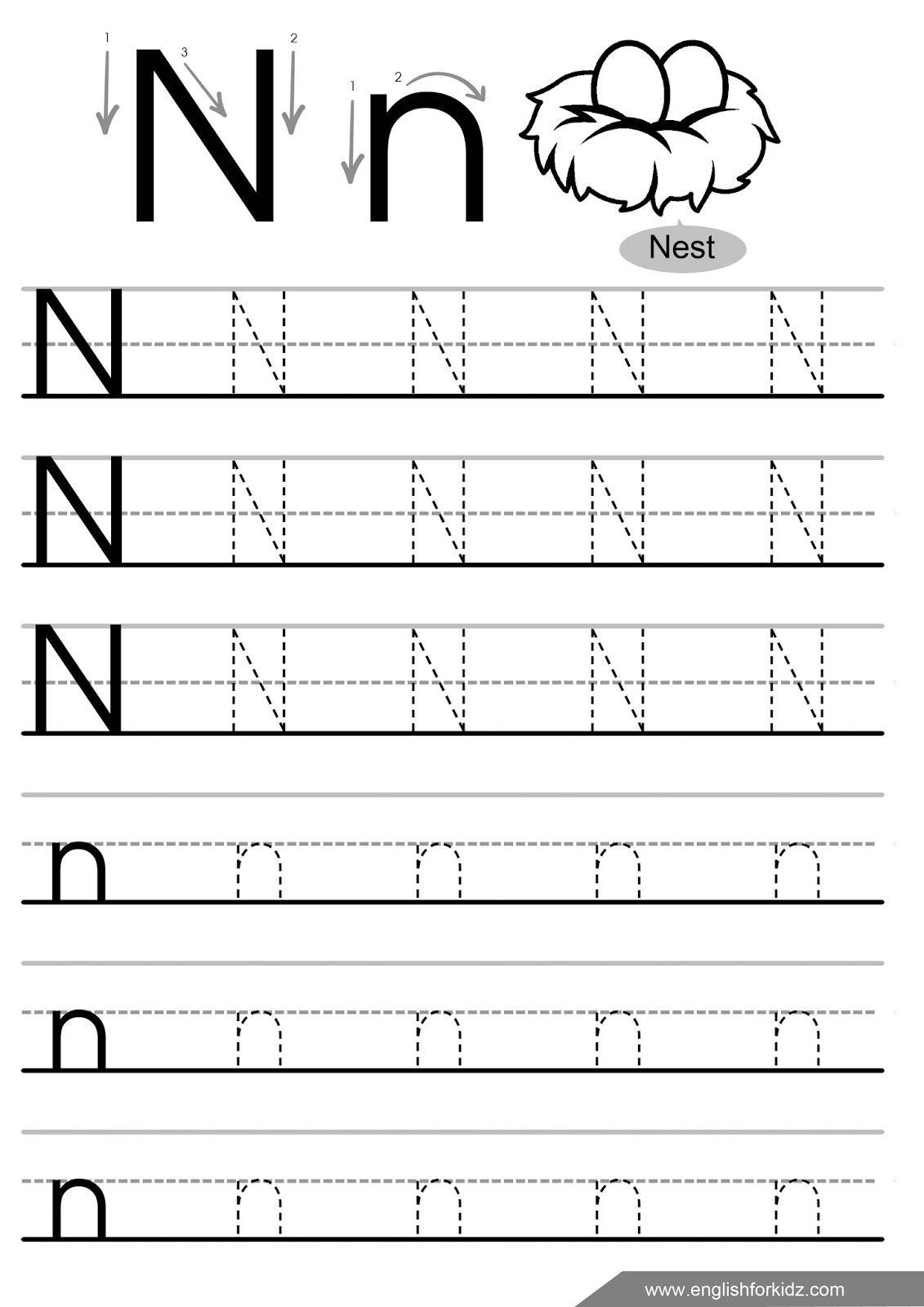Letter-N-Tracing-Worksheet (1131×1600) | Letter Tracing