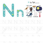 Letter N Uppercase And Lowercase Cute Children Colorful Abc Alphabet..