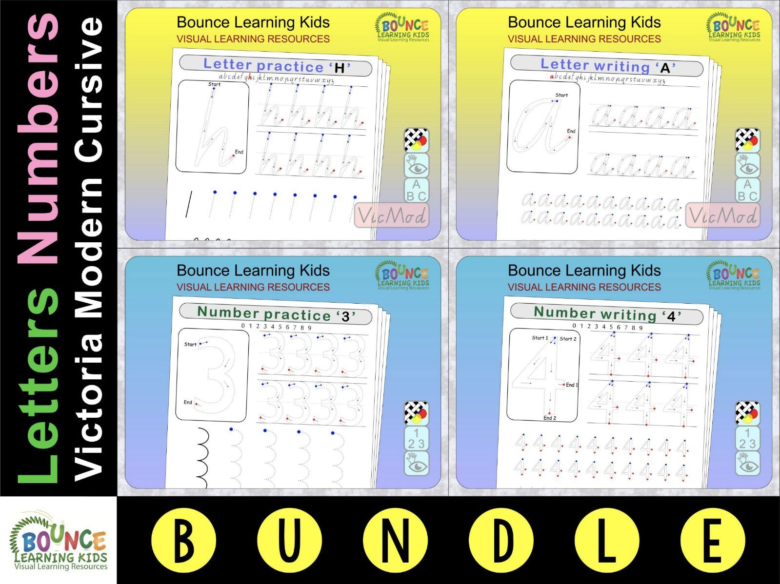 Letter &amp;amp; Number Writing Practice (Vic Modern Cursive)