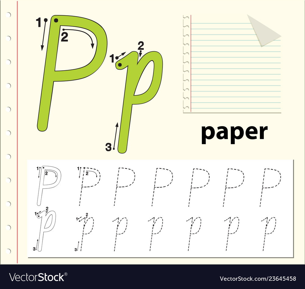 Letter P Tracing Alphabet Worksheets