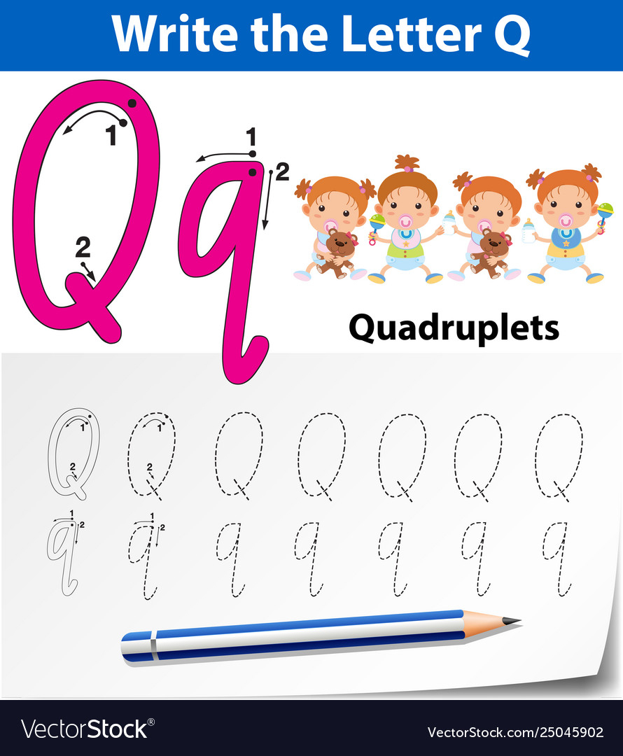 Letter Q Tracing Alphabet Worksheets