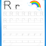 Letter R Is For Rainbow Handwriting Practice Worksheet