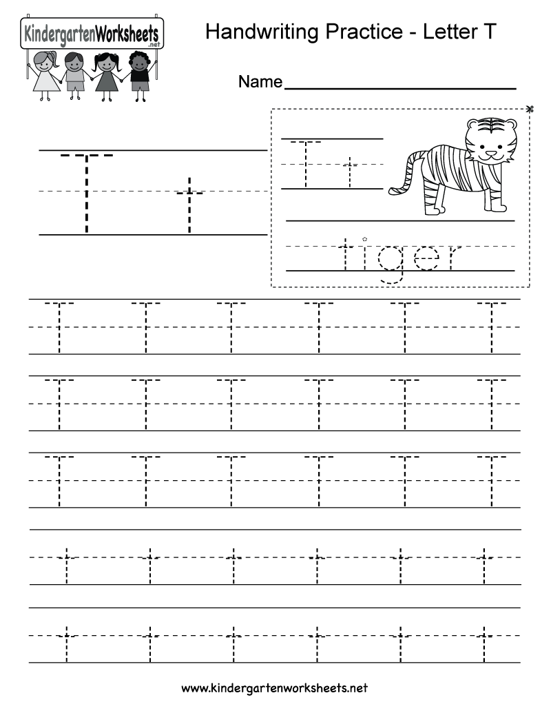 Letter T Handwriting Practice Worksheet. This Would Be Great