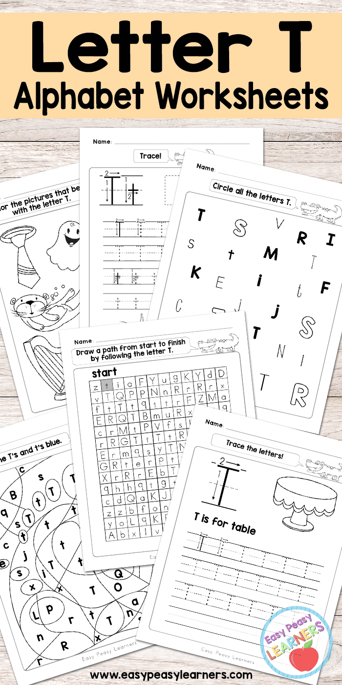 Letter T Worksheets - Alphabet Series - Easy Peasy Learners