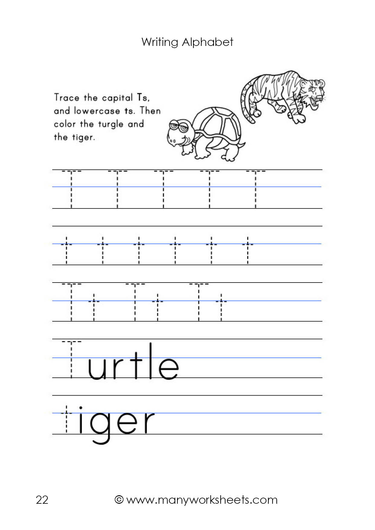 Letter T Worksheets Preschool Worksheet Colors Theme