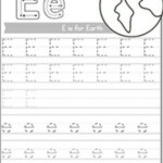 Letter Tracing E Is For Earth | Handwriting Worksheets