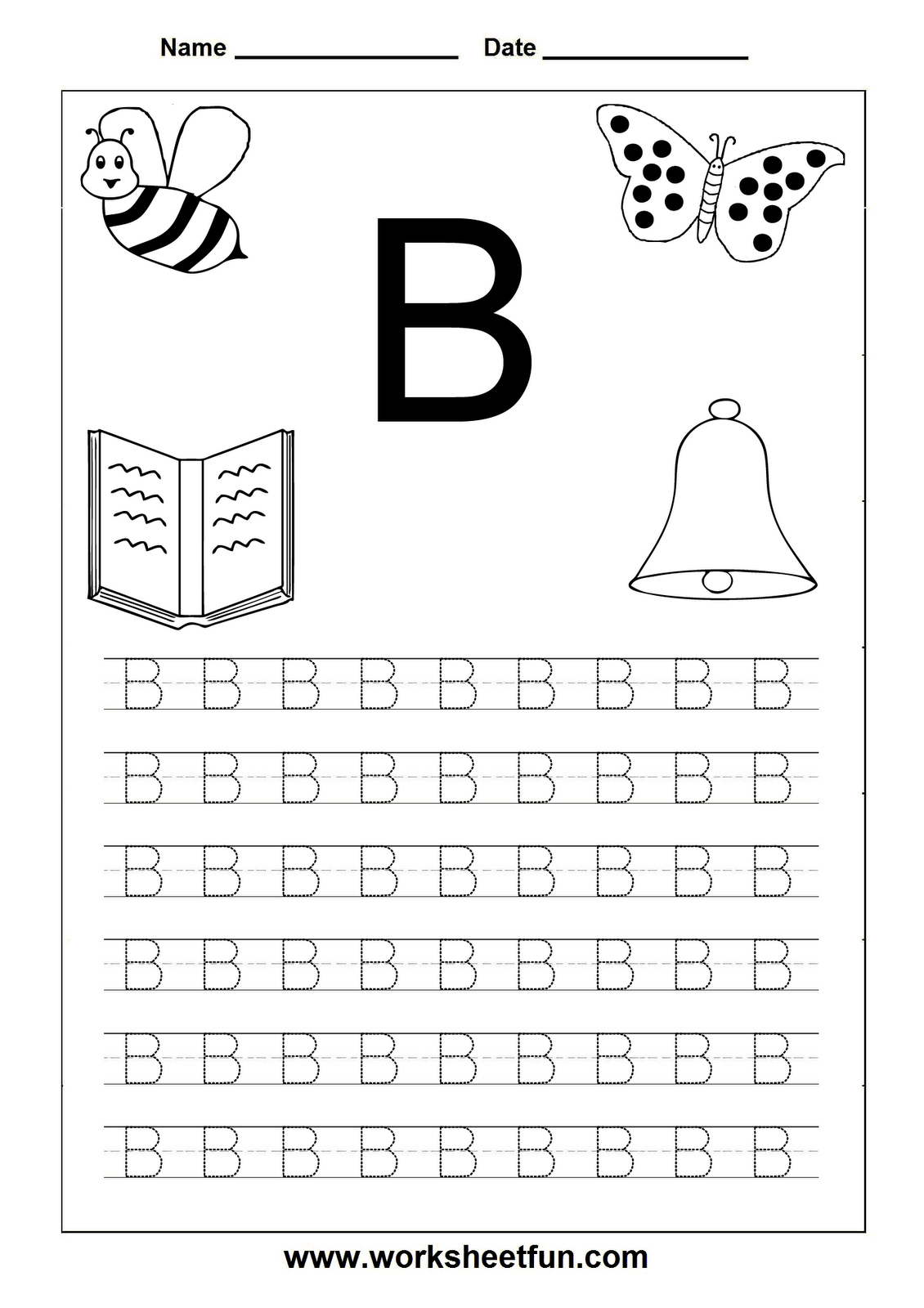 Letter Tracing: Letter B Worksheet | Handwriting Worksheets