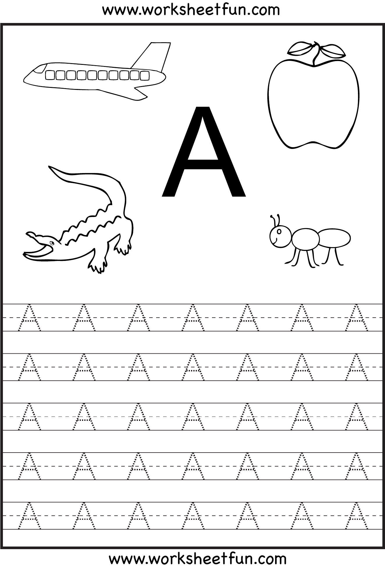 Letter Tracing (Website Has Loads Of Printable Worksheets