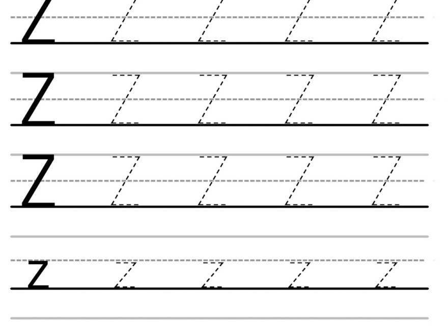 Letter Tracing Worksheets (Letters U - Z)