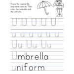 Letter U Worksheet – Tracing And Handwriting