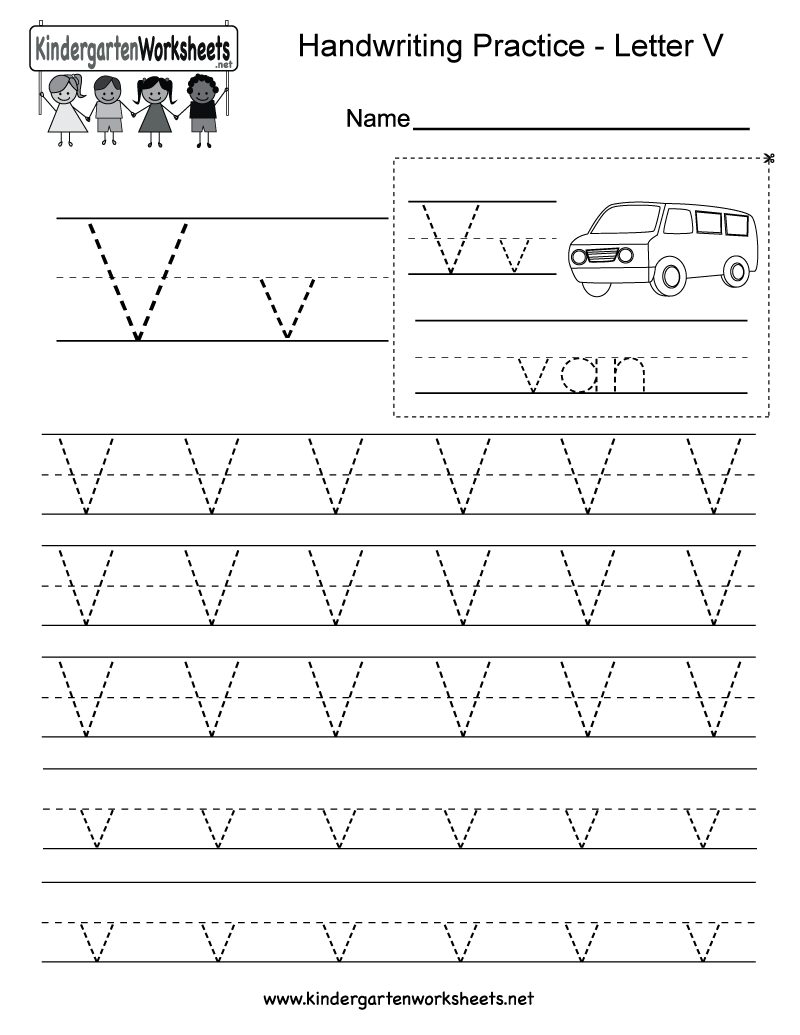 Letter V Handwriting Worksheet For Kindergarteners. You Can