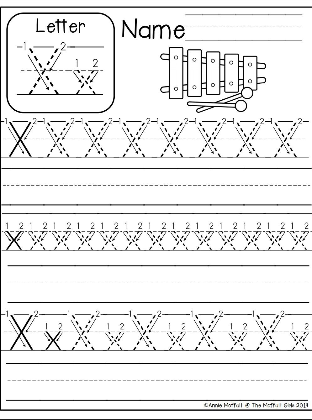 Letter X Worksheet | Kindergarten Abc Worksheets, Alphabet