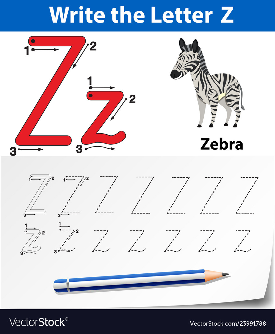 Letter Z Tracing Alphabet Worksheets