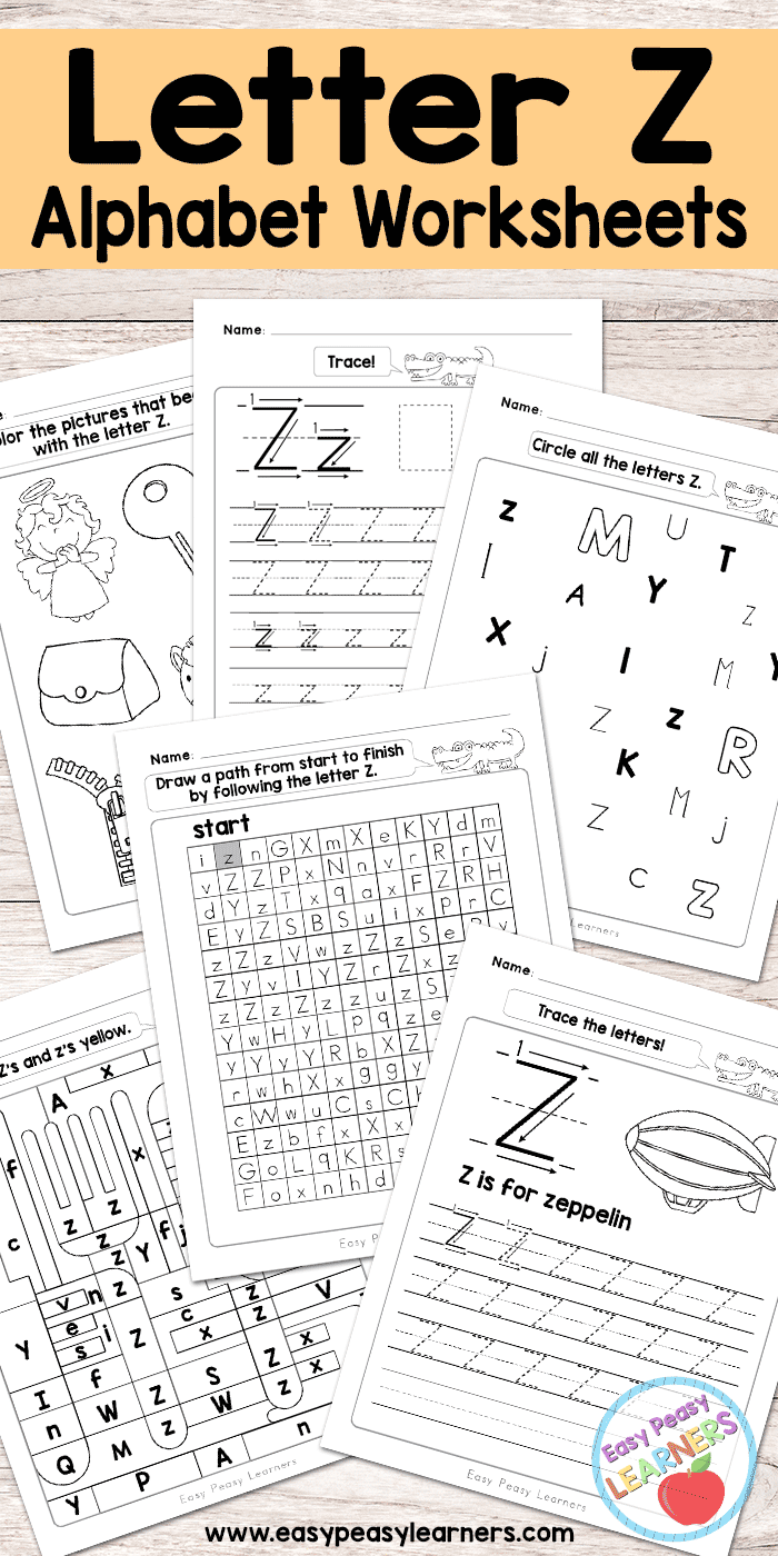 Letter Z Worksheets - Alphabet Series - Easy Peasy Learners