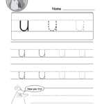 Lowercase Letter &quot;u&quot; Tracing Worksheet - Doozy Moo