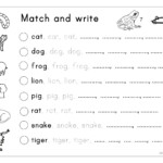 Matching, Letter Tracing, Writing - Animals - English Esl