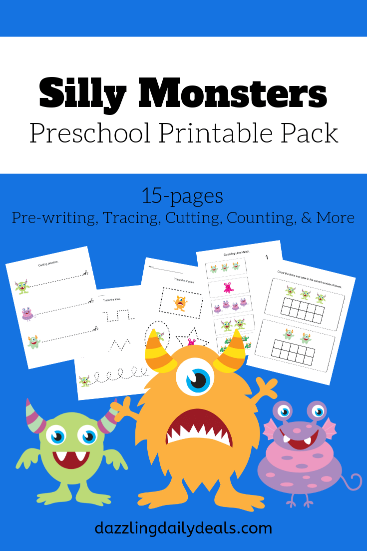 Monster Preschool Printables - Number-Tracing Worksheets Pdf