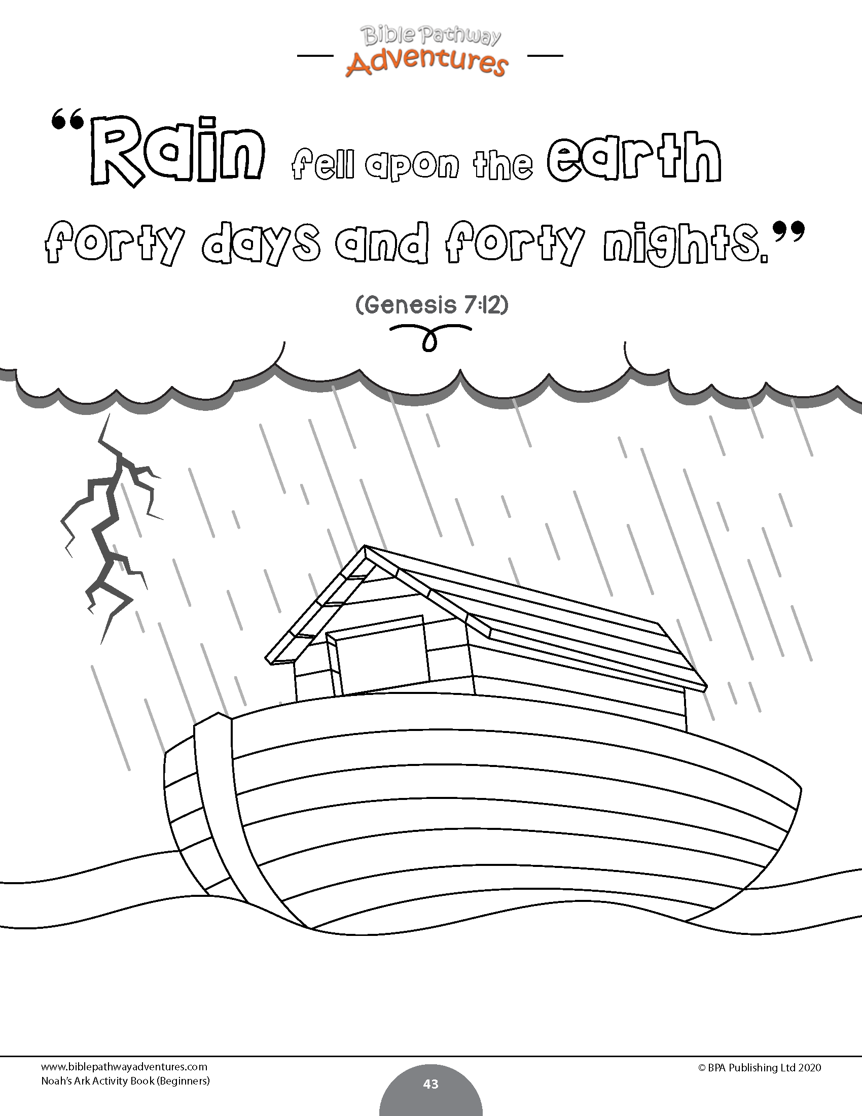 Noah&amp;#039;s Ark Activity Book For Beginners – Bible Pathway