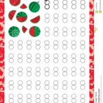 Number 8. Eight . Tracing Worksheet For Kids. . Watermelon