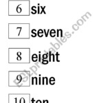 Number Name Tracing 6-10 - Esl Worksheetjae011