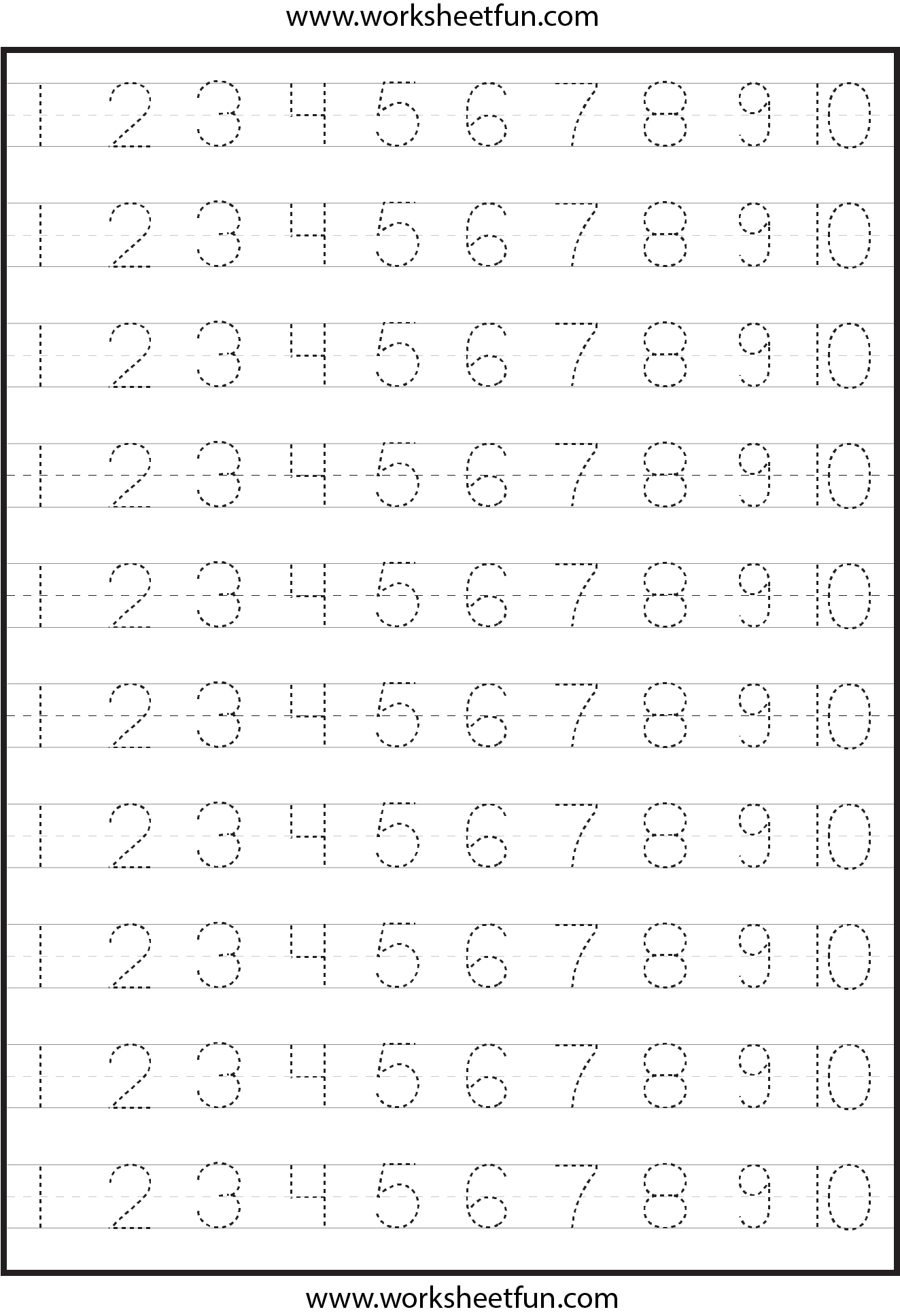 Number Tracing | Tracing Worksheets Preschool, Learning