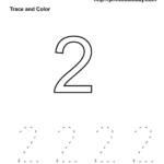Number Two Tracing And Coloring Worksheets (2) | Crafts And