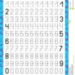 Numbers 0-9. Tracing Worksheet For Kids. Preschool Worksheet