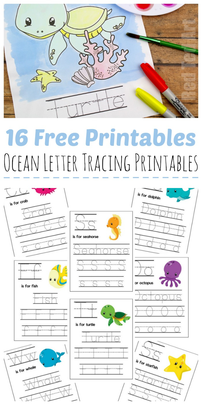 Ocean Letter Tracing Sheets - Red Ted Art - Make Crafting