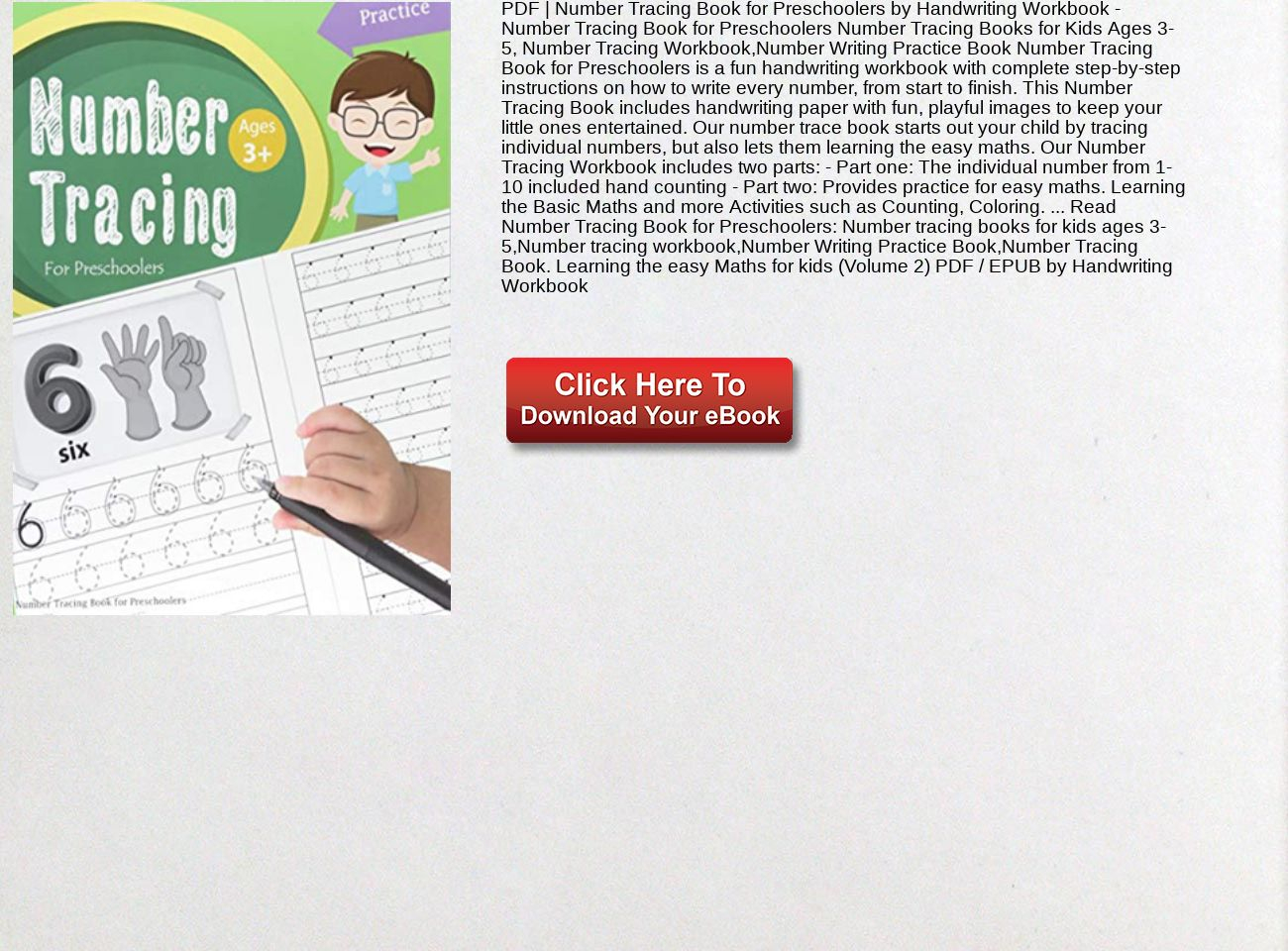 Pdf Number Tracing Book For Preschoolers Handwriting