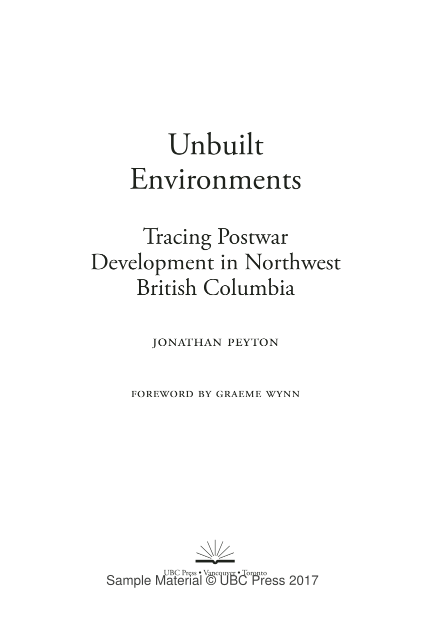 Pdf) Unbuilt Environments: Tracing Postwar Development In
