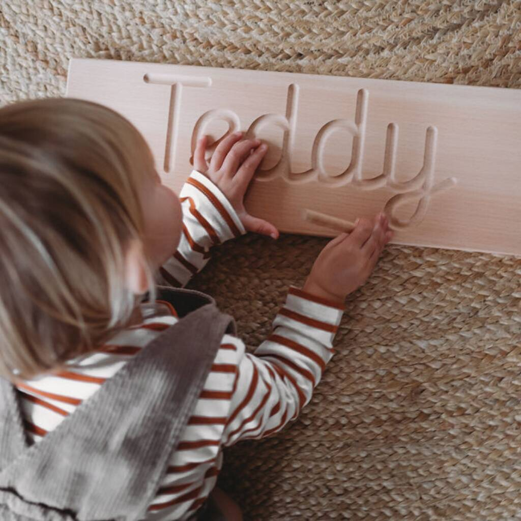 Personalised Wooden Cursive Name Tracing Board