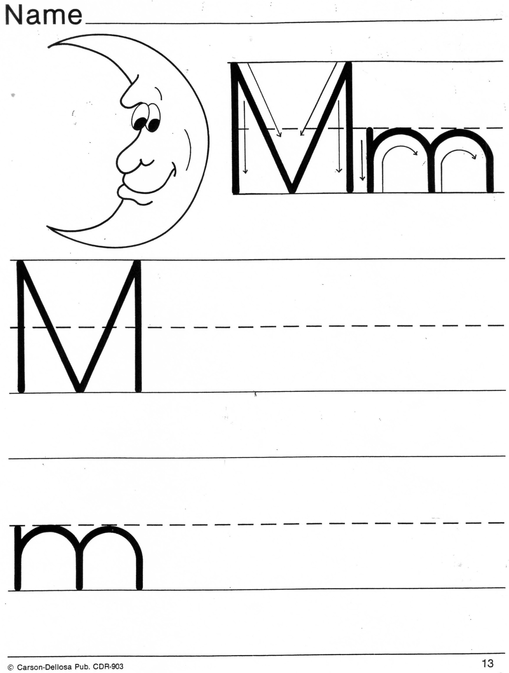 M Letter Tracing