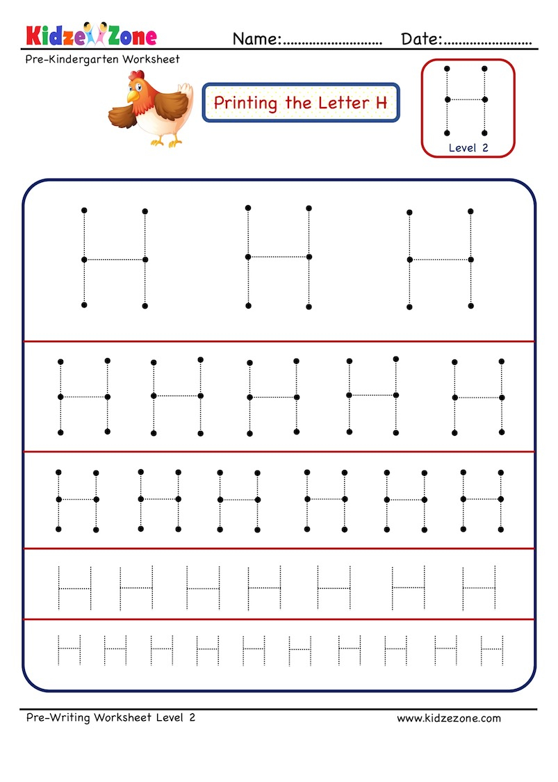 Preschool Letter Tracing Worksheet - Letter H Different