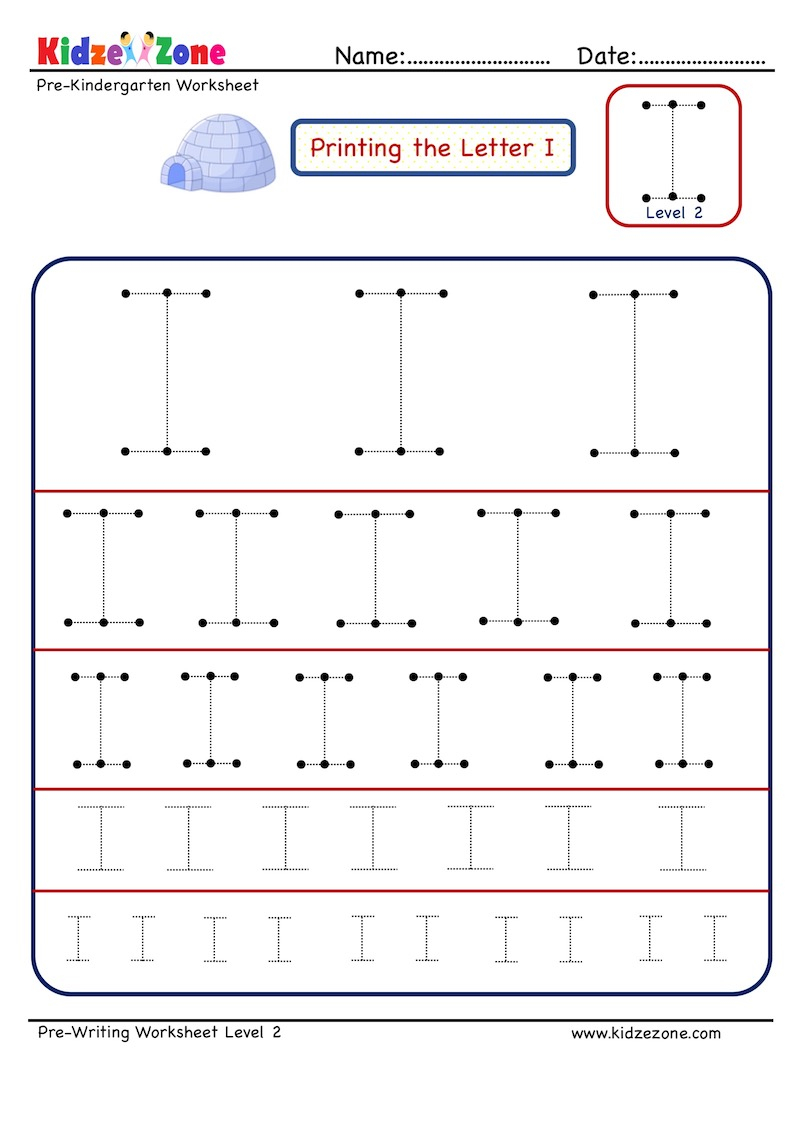 Preschool Letter Tracing Worksheet - Letter I Different