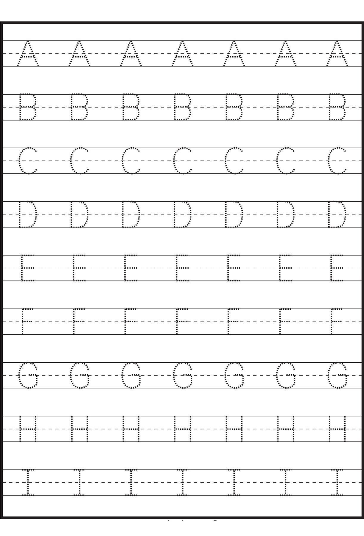 Preschool Printables Abet Tracing Sheet From From Letter