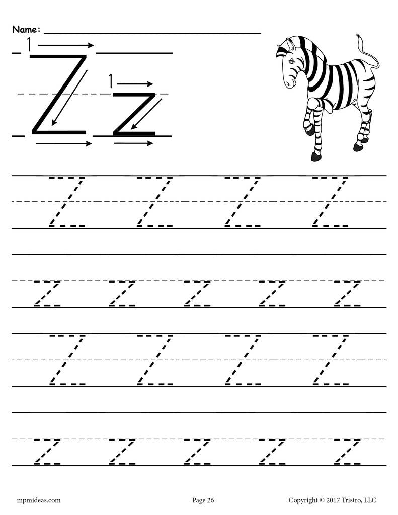 Preschool Worksheet Letter Z - Clover Hatunisi