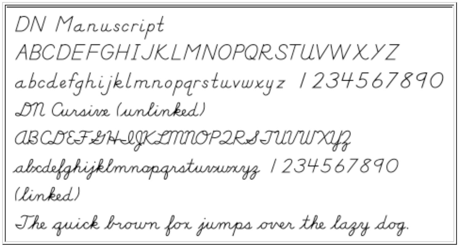 Print And Cursive Handwriting Fonts For Educators