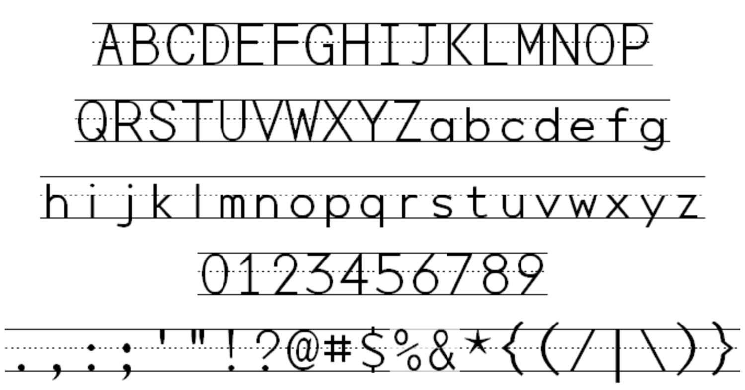 Letter Tracing Font With Lines Free Download