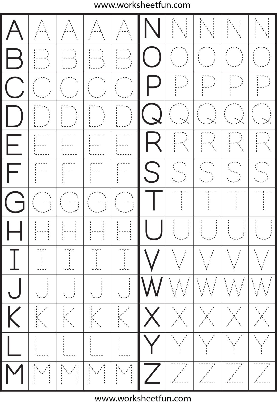Printable Alphabet Letters To Trace Preschool Pages Free