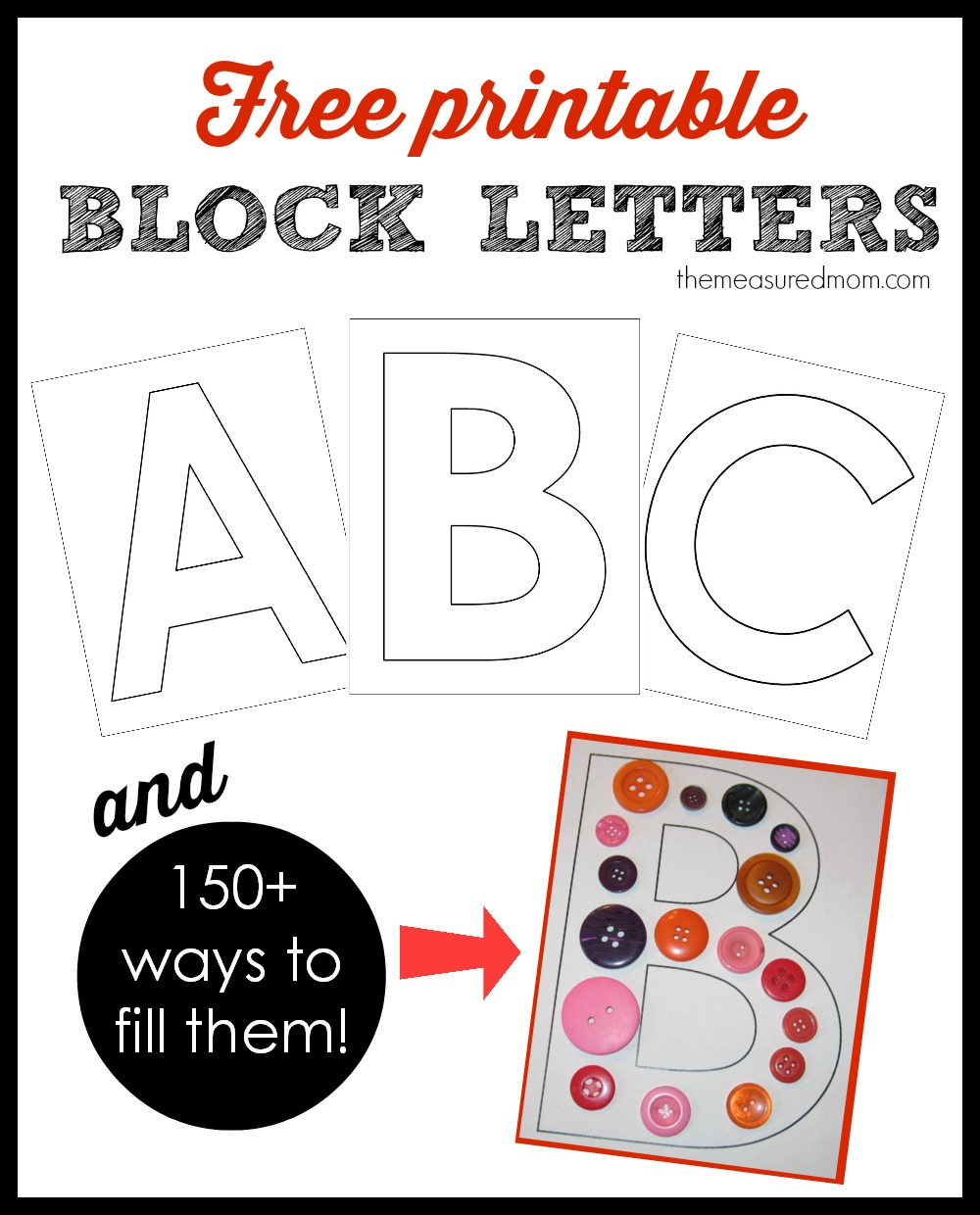 Printable Block Letters And Over 150 Ways To Fill Them