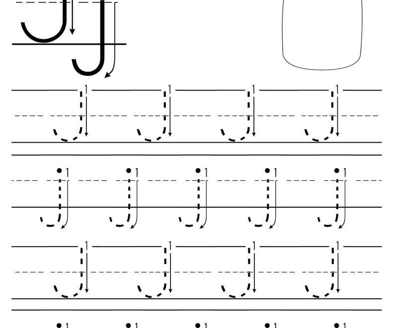 Printable Letter J Tracing Worksheet With Number And Arrow