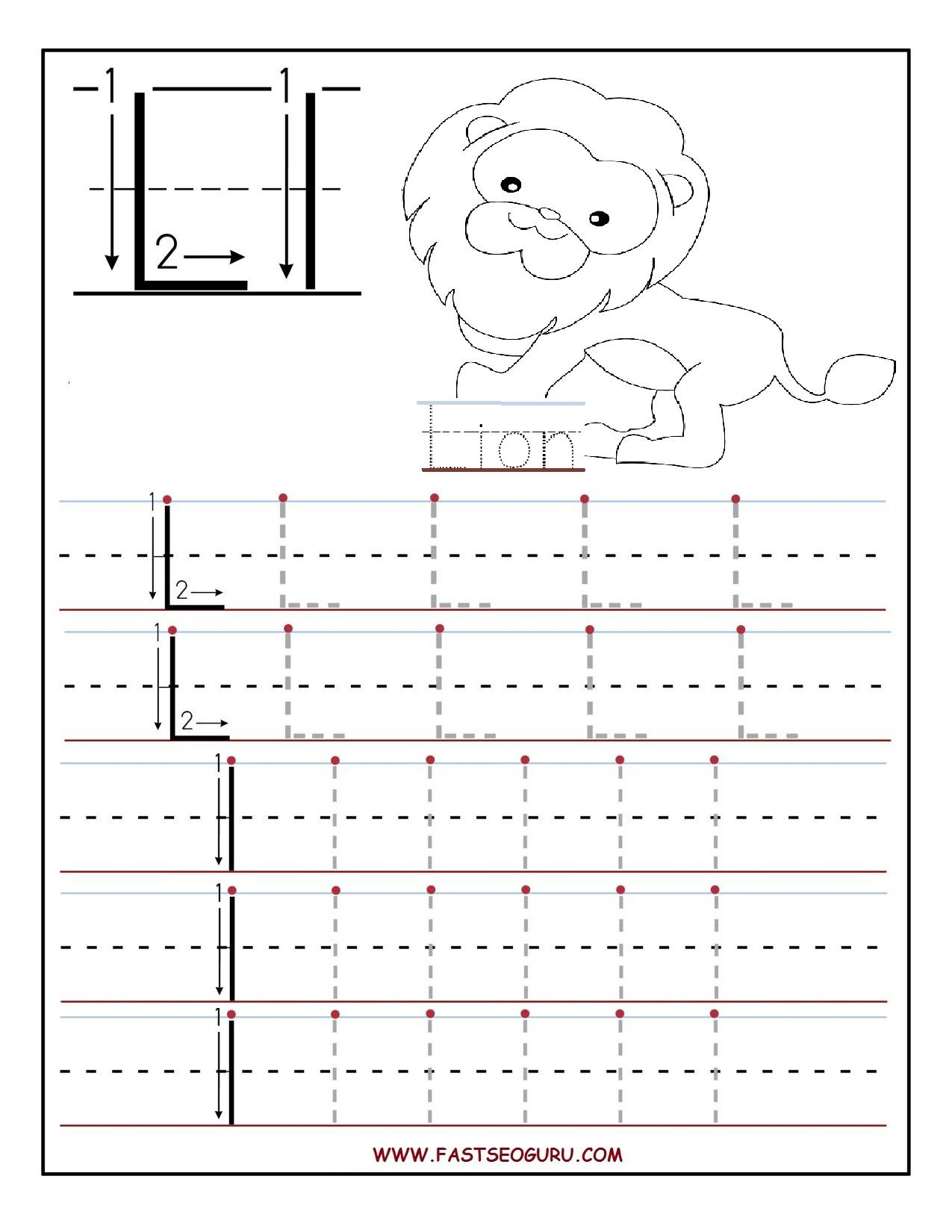 Printable Letter L Tracing Worksheets For Preschool