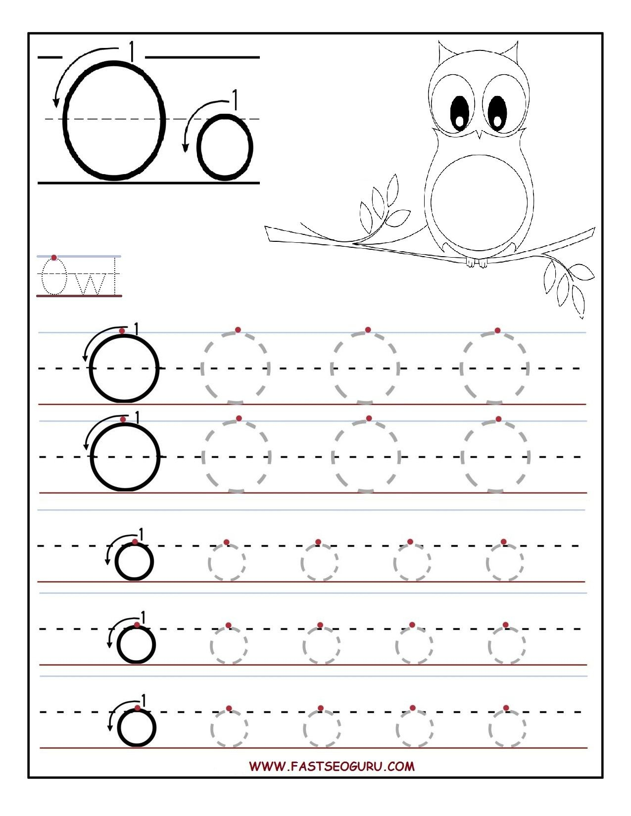 Printable Letter O Tracing Worksheets For Preschool