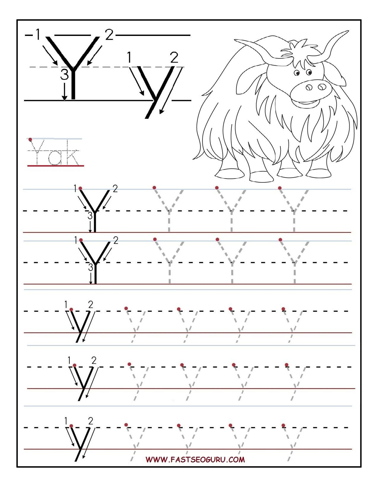 Printable Letter Tracing Worksheets For Preschool Homework