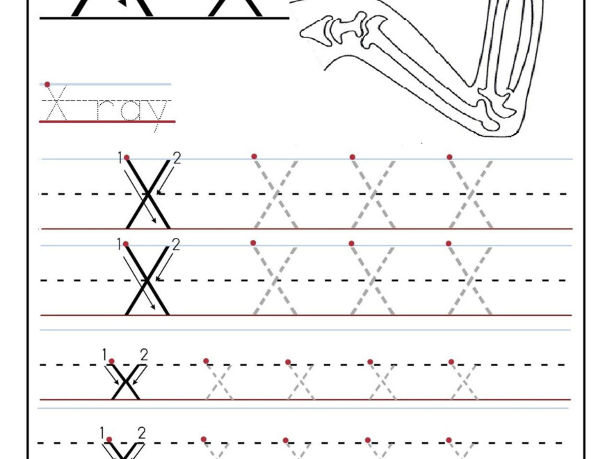 Printable Letter X Tracing Worksheets For Preschool